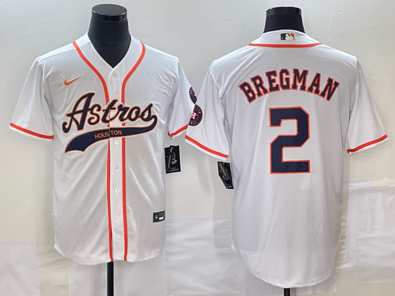 Men's Houston Astros Alex Bregman #2 White Jersey Joint Edition